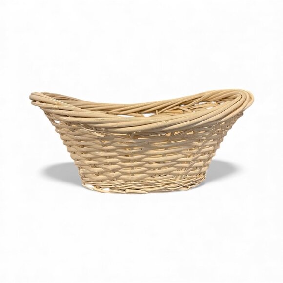 Handwoven White Rattan Basket For Storage Or Decor - Picture 2 of 4